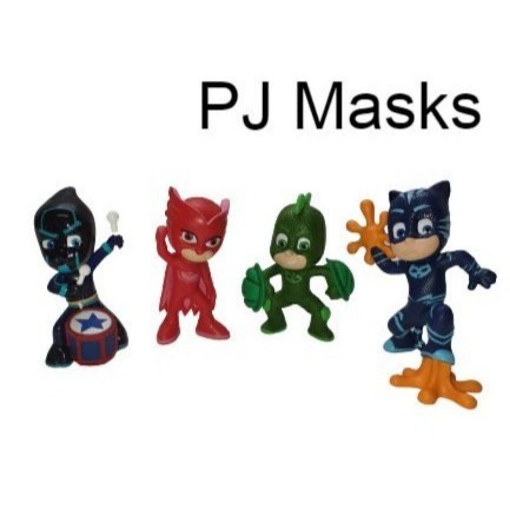 PJ Masks Collectible Figures Set Deluxe 4 piece 3.5" Bundle NWOT